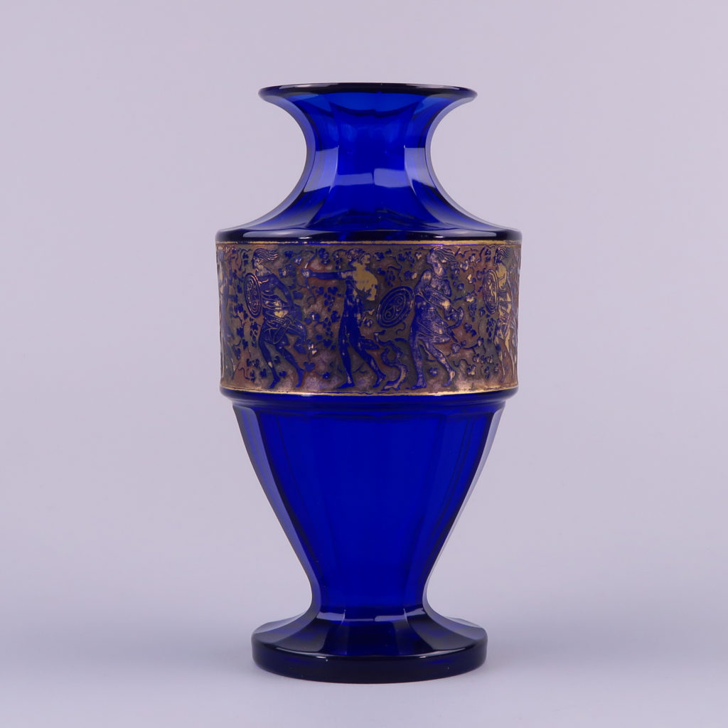 Blue Glass Vase by Moser Karlsbad circa 1920s VAN EYCK