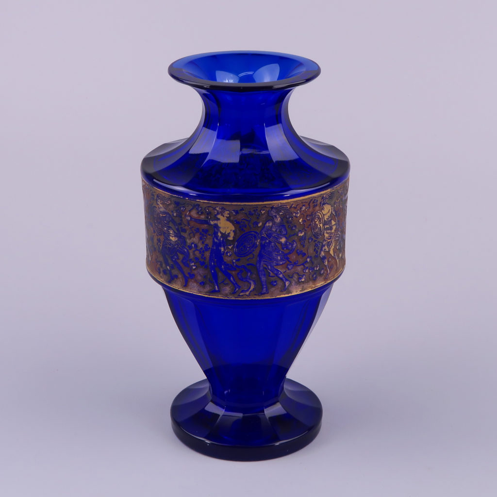 Blue Glass Vase by Moser Karlsbad circa 1920s VAN EYCK